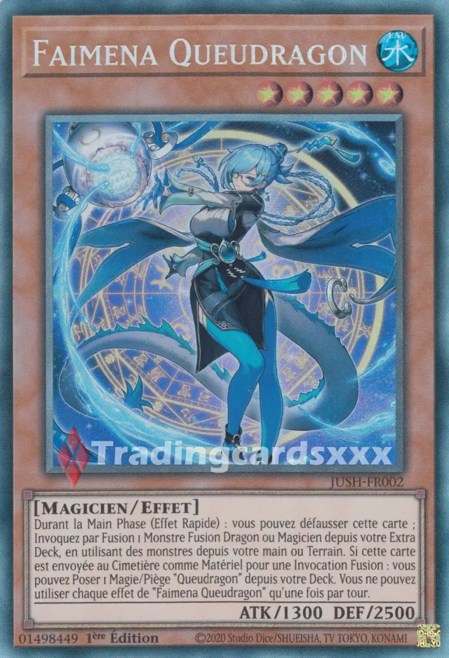 Yu-Gi-Oh! Faimena Queudragon JUSH-FR002 carte à l'unité