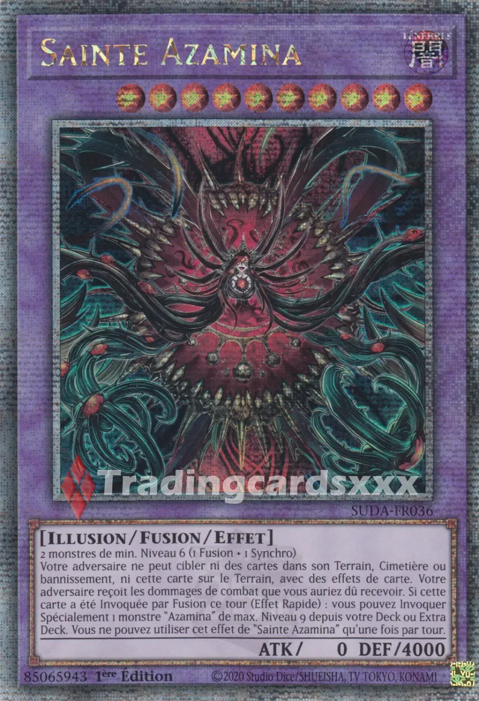 Yu-Gi-Oh! Ténèbres Suprêmes Sainte Azamina SUDA-FR036 carte
