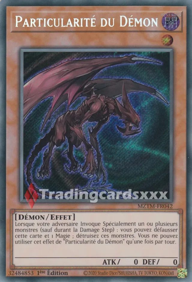 Yu-Gi-Oh! Particularité du Démon MZTM-FR042 carte Secret Rare