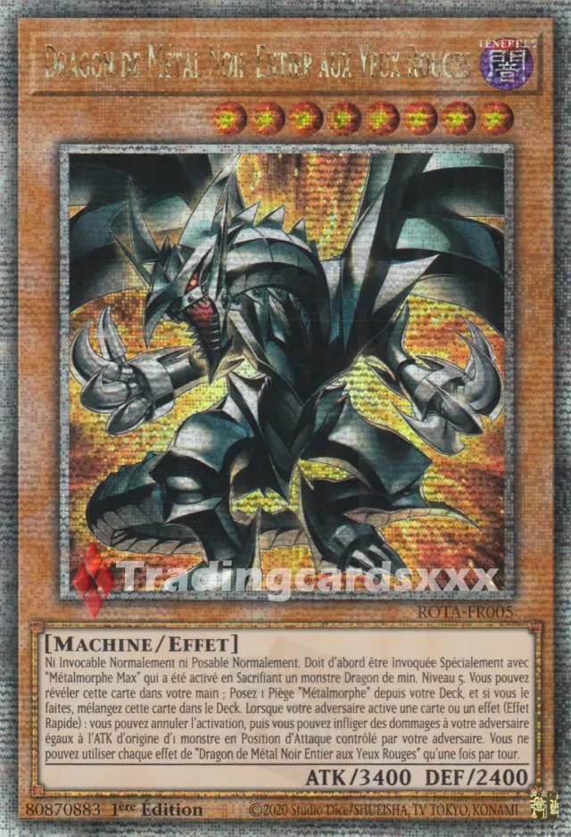 Yu-Gi-Oh! Dragon de Métal Noir Entier aux Yeux Rouges Carte à l'unité