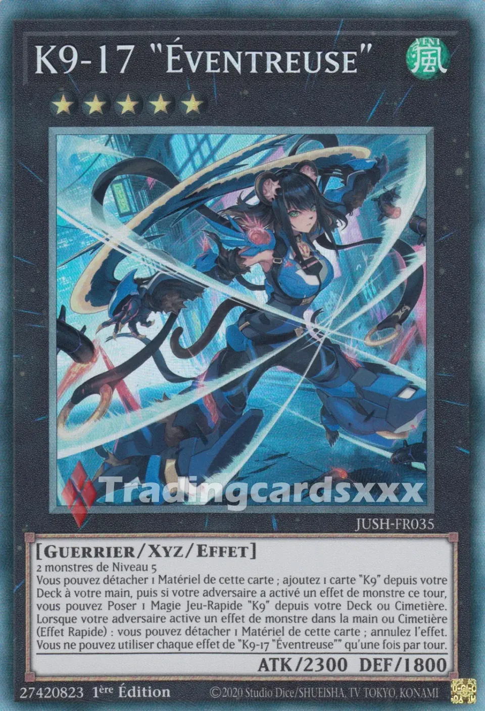 Yu-Gi-Oh! Chasseurs de Justice K9-17 Éventreuse JUSH-FR035 carte CR