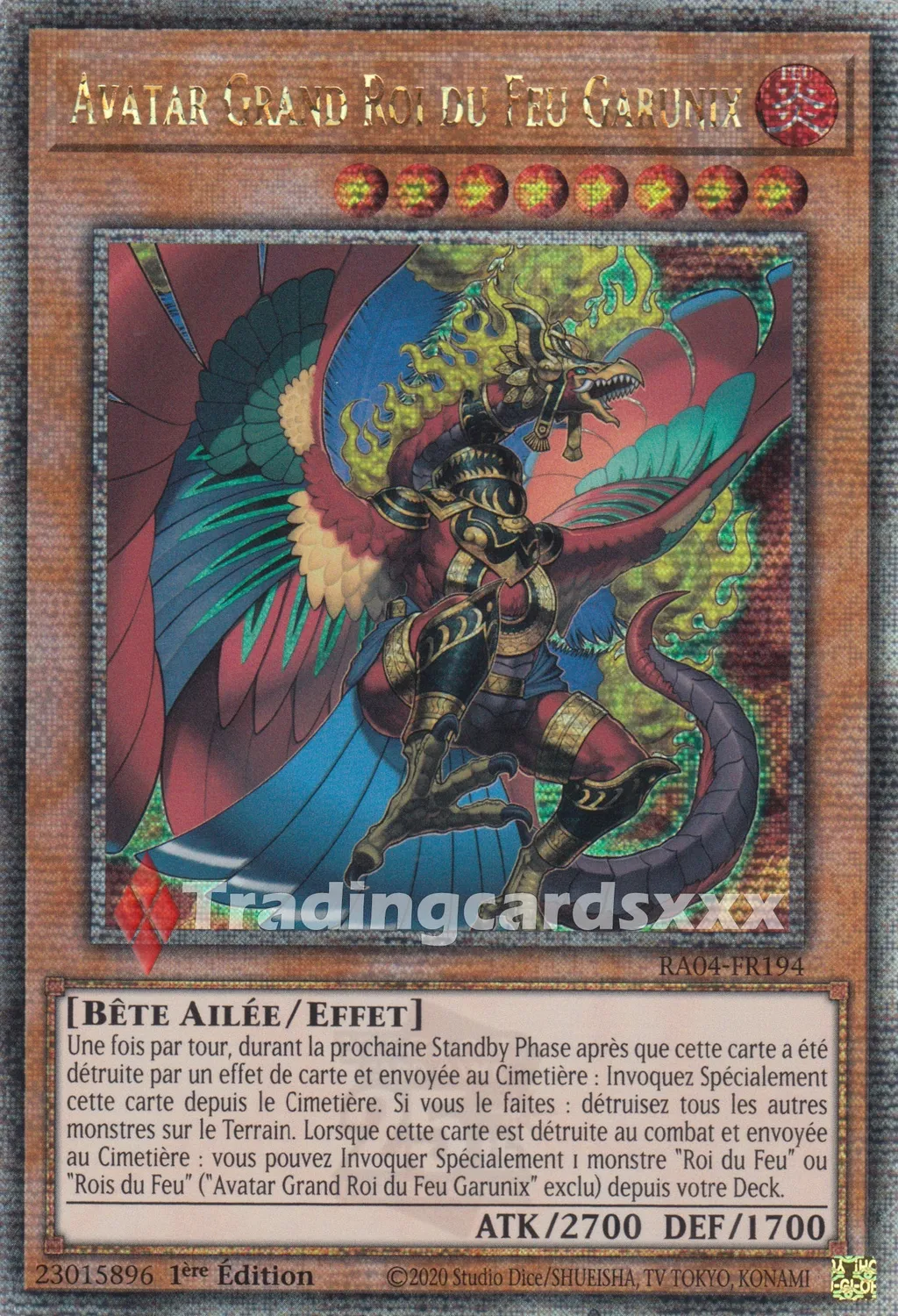Yu-Gi-Oh! Avatar Grand Roi du Feu Garunix carte RA04-FR194