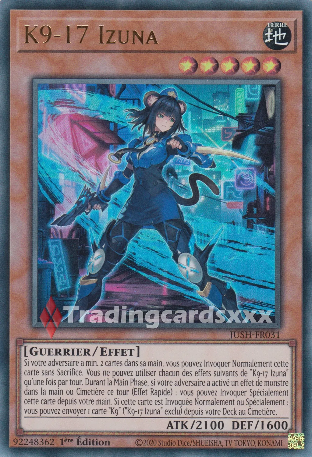 Yu-Gi-Oh! K9-17 Izuna JUSH-FR031 carte 1ère édition