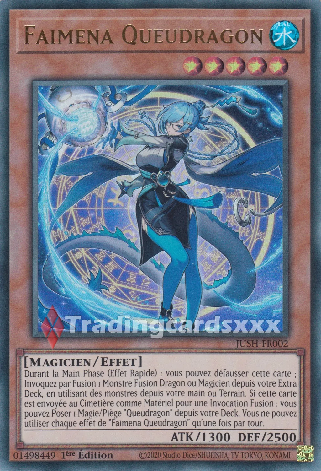 Yu-Gi-Oh! Faimena Queudragon JUSH-FR002 carte à l'unité