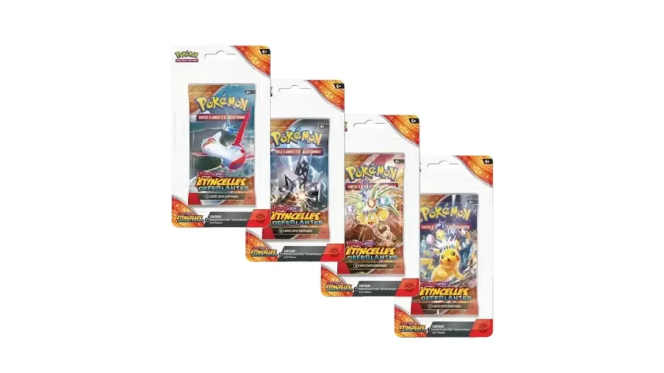 Pokémon Écarlate et Violet Étincelles Déferlantes artset 4 boosters français
