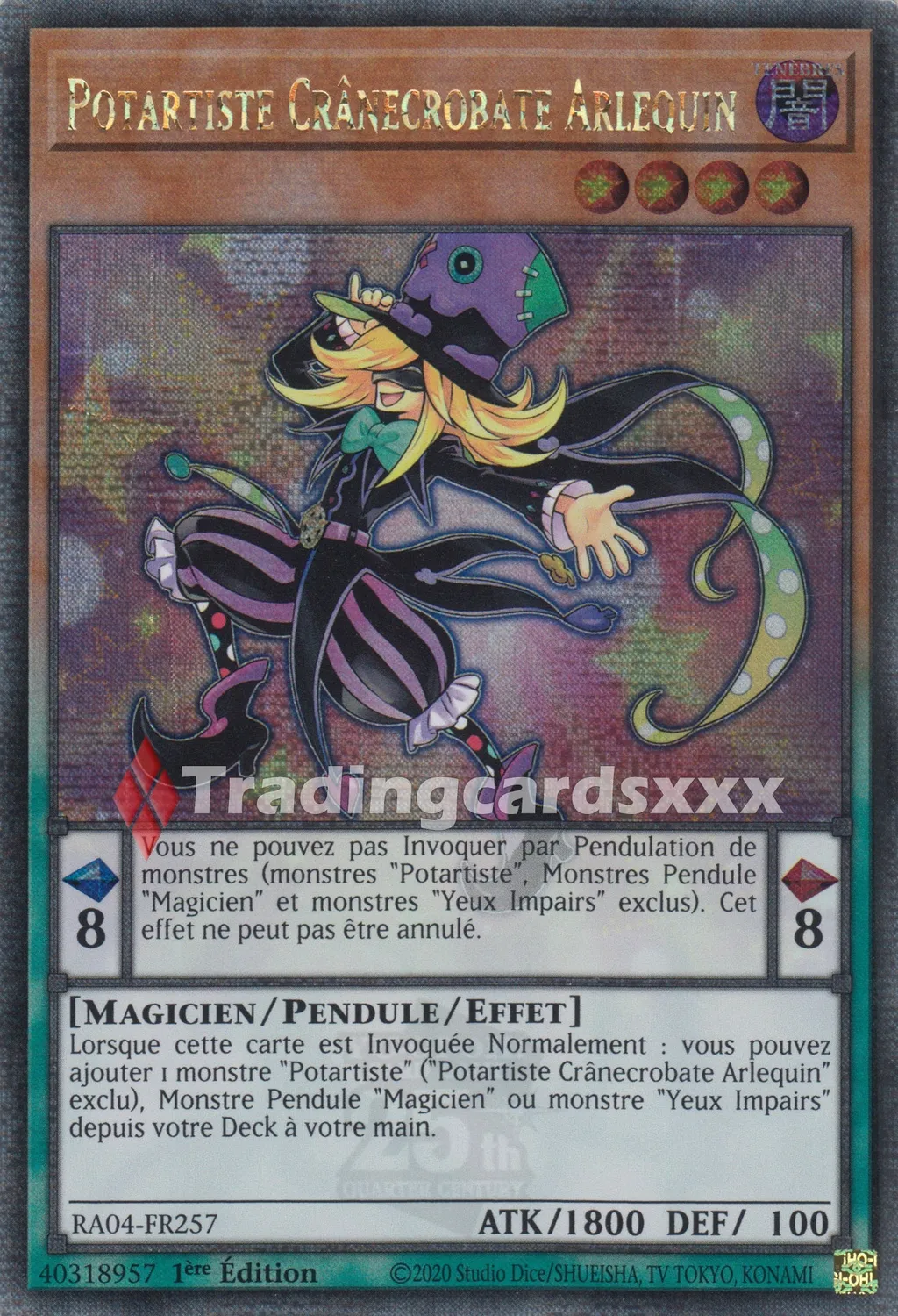 Yu-Gi-Oh! RA04 Potartiste Crânecrobate Arlequin carte française