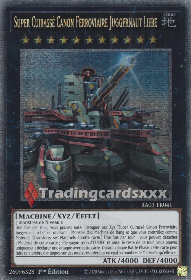 Yu-Gi-Oh! Super Cuirassé Canon Ferroviaire Juggernaut Liebe carte QCSE