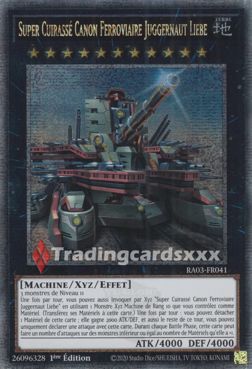 Yu-Gi-Oh! Super Cuirassé Canon Ferroviaire Juggernaut Liebe carte QCSE