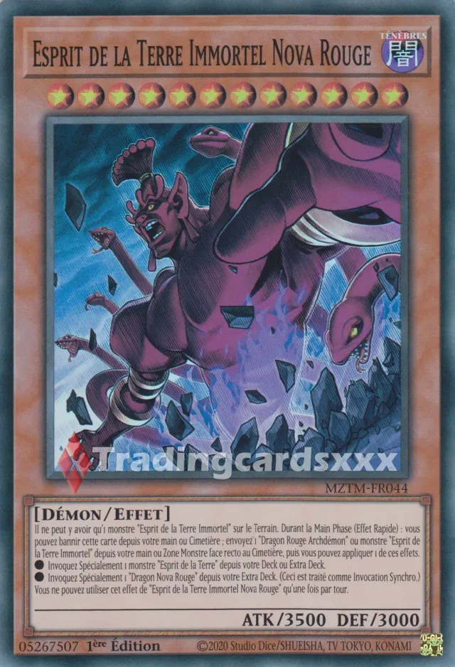 Yu-Gi-Oh! Labyrinthe du Maître Esprit de la Terre Immortel Nova Rouge MZTM-FR044 carte SR