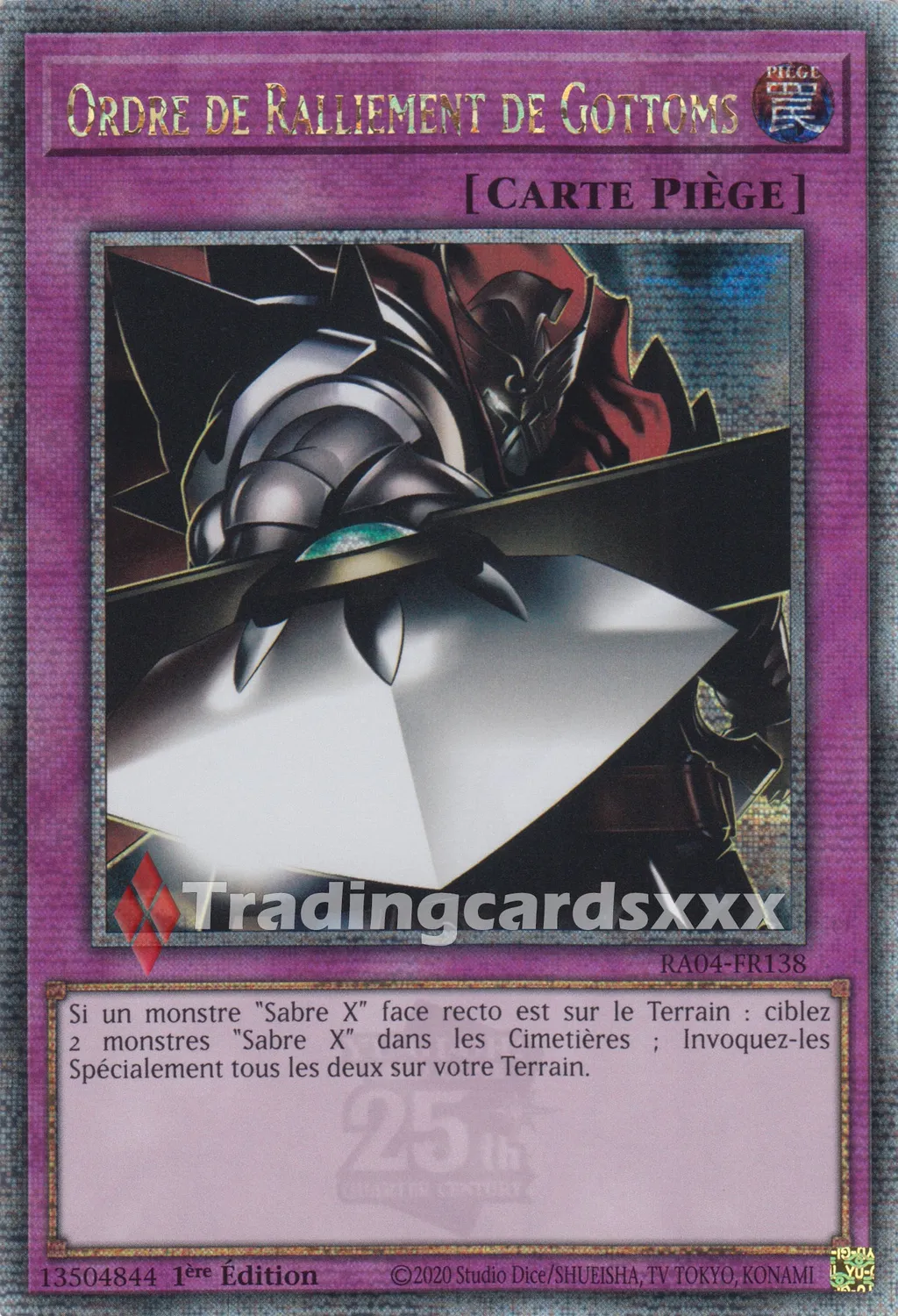 Yu-Gi-Oh! Ruée Quart de Siècle Ordre de Ralliement RA04-FR138 carte