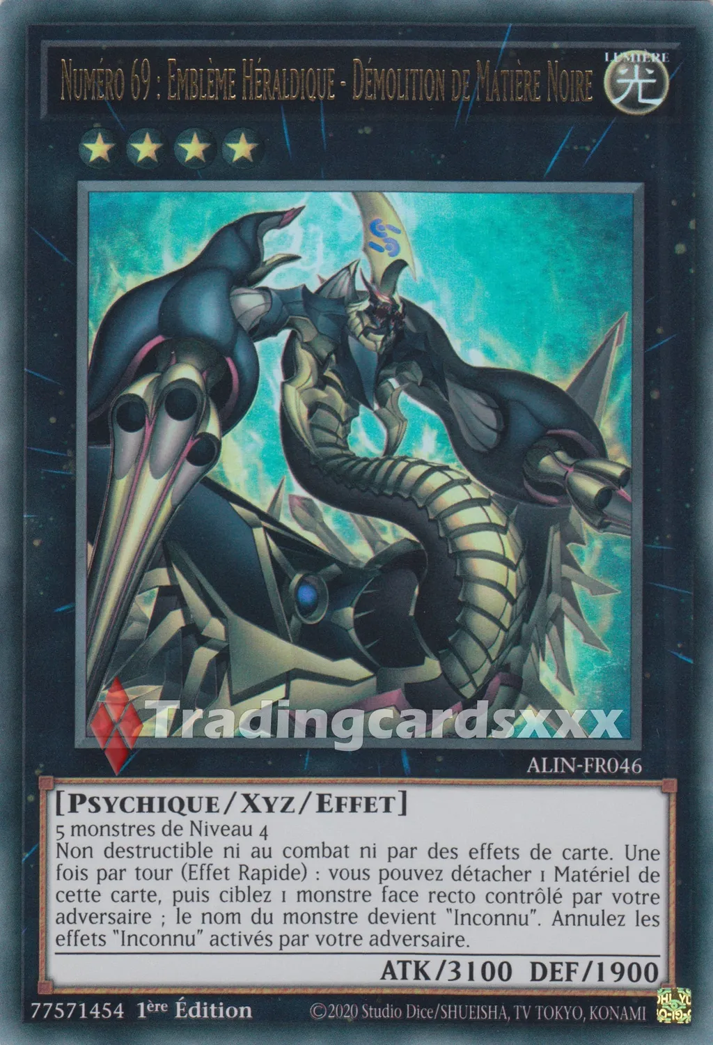 Yu-Gi-Oh! Numéro 69 Emblème Héraldique Démolition Matière Noire carte