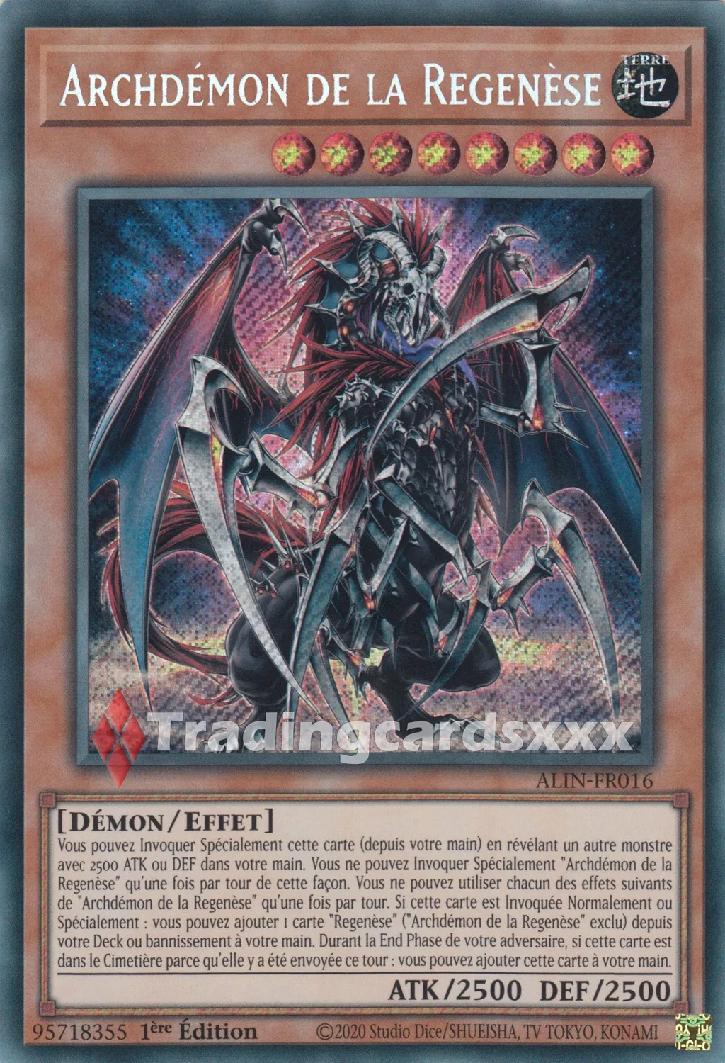 Yu-Gi-Oh! Archdémon de la Regenèse ALIN-FR016 carte 1ère édition