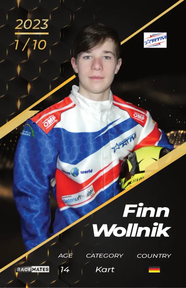 Racemates Finn Wollnik carte collection karting