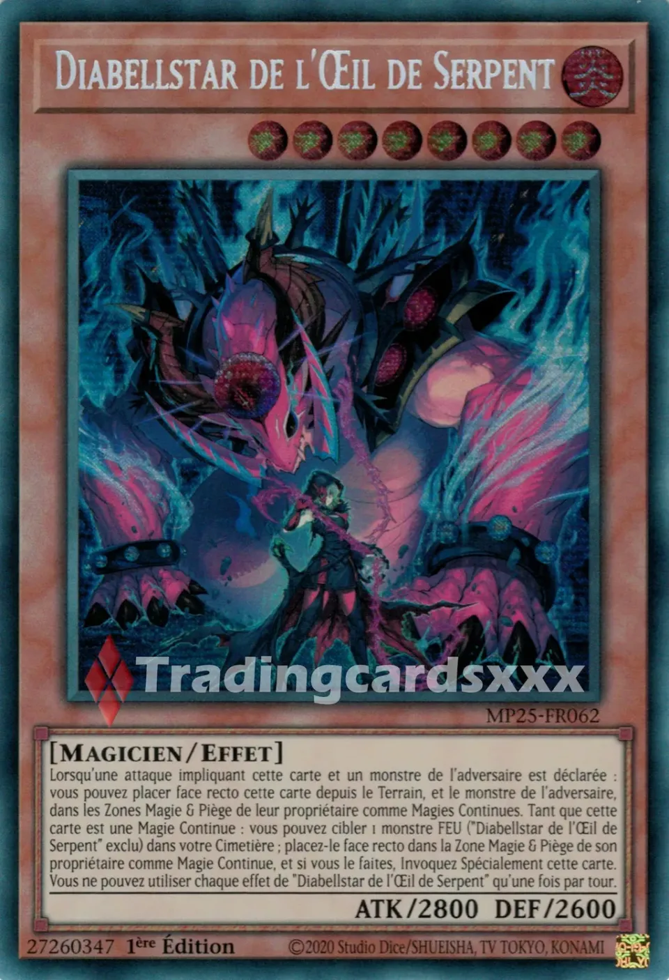 Yu-Gi-Oh! Diabellstar de l’Œil de Serpent carte à l’unité PSE MP25-FR062