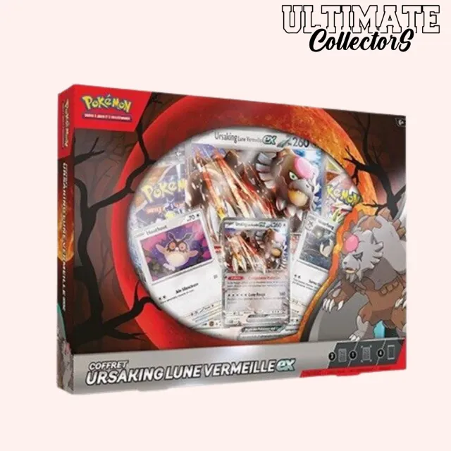 Pokémon coffret Ursaking Lune Vermeille-ex 4 boosters FR