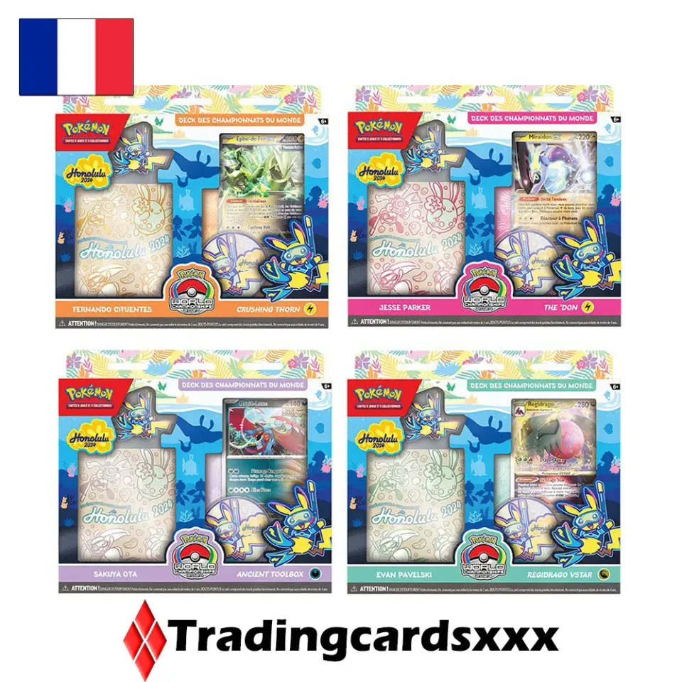 Pokémon Championnats du Monde Honolulu 2024 lot 4 decks français