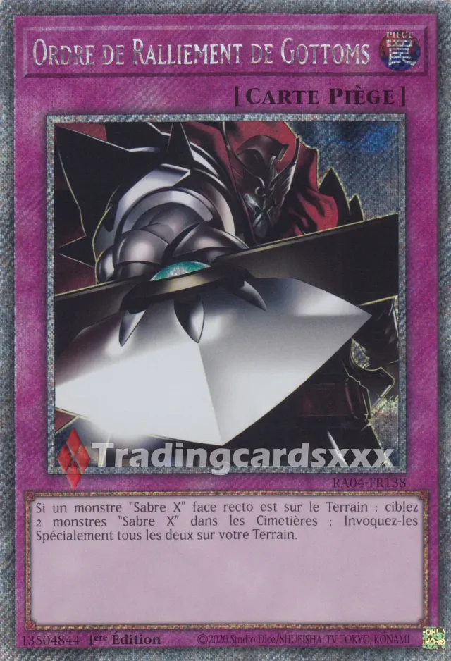 Yu-Gi-Oh! Ruée Quart de Siècle Ordre de Ralliement RA04-FR138 carte