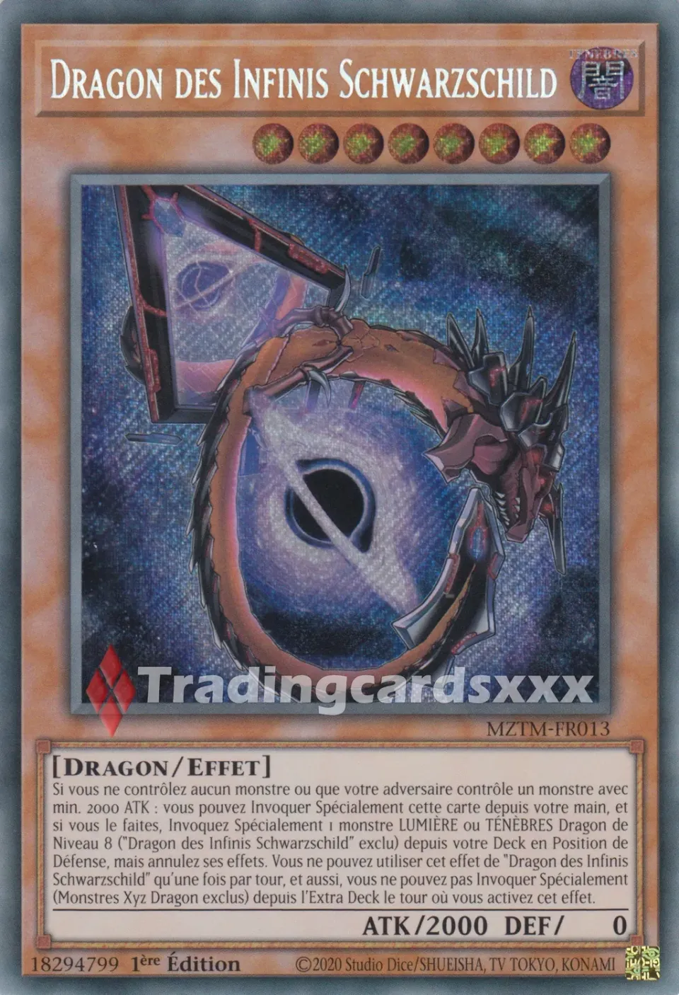 Yu-Gi-Oh! Dragon des Infinis Schwarzschild MZTM-FR013 carte SE 1ère
