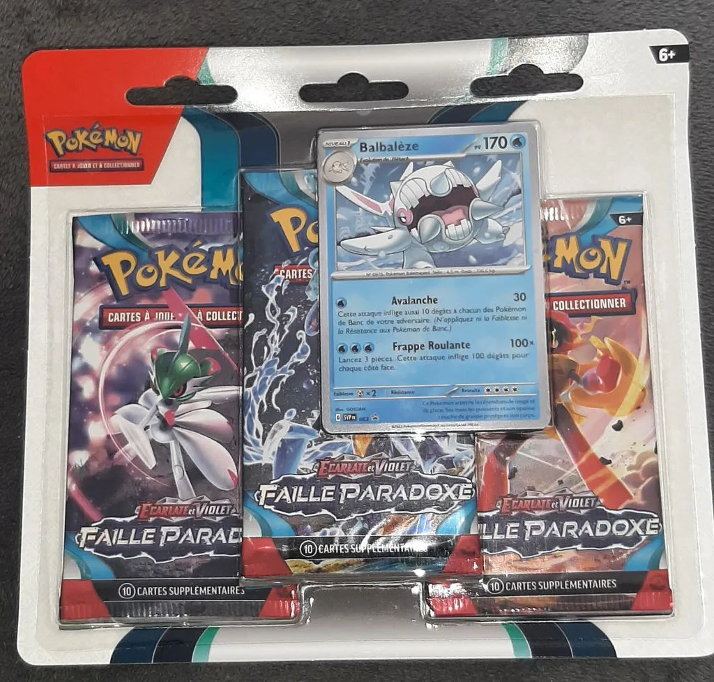 Pokémon Faille Paradoxe Tripack 3 boosters EV04 VF