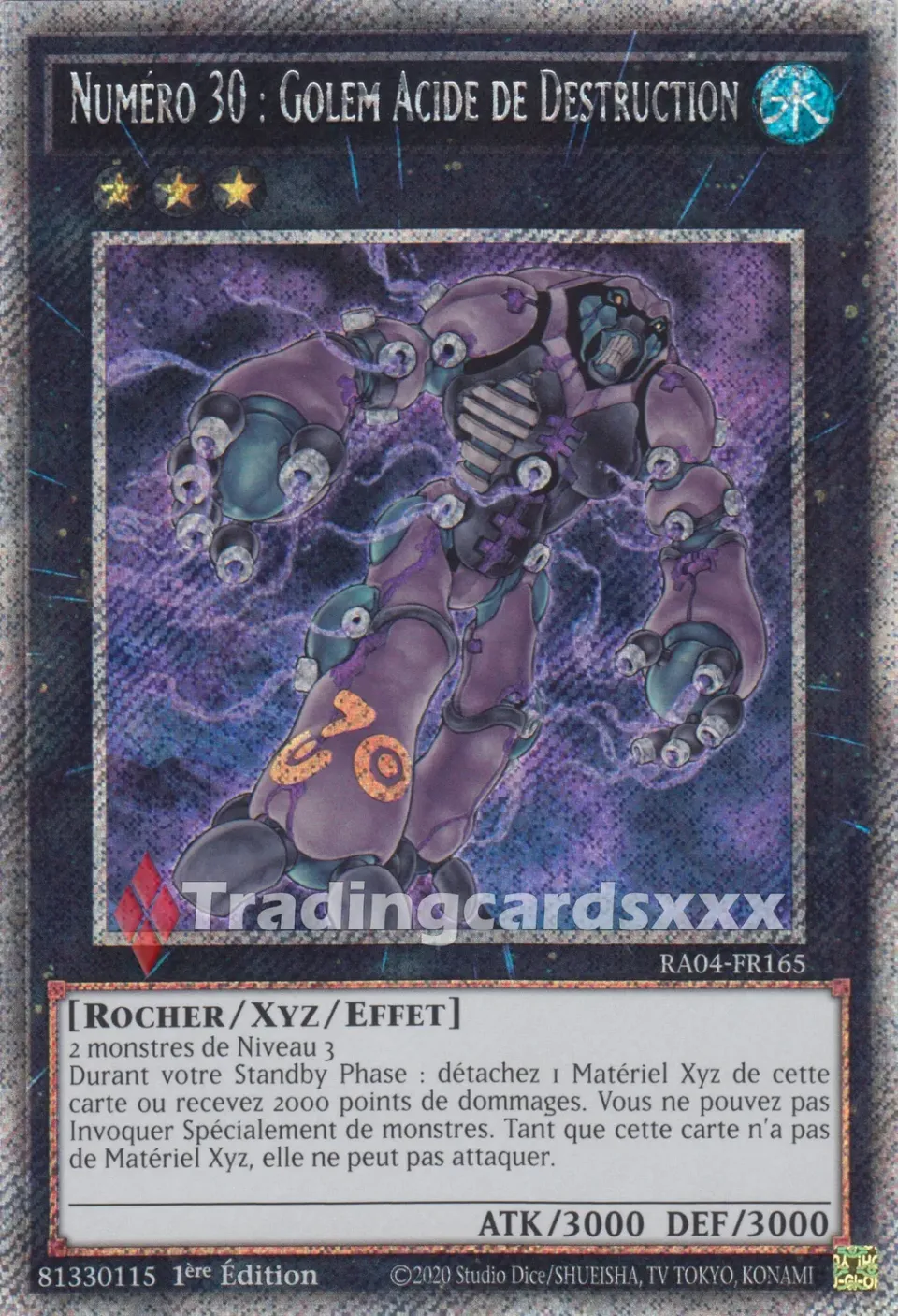 Yu-Gi-Oh! Ruée Quart Siècle Numéro 30 Golem Acide RA04-FR165 carte à l’unité