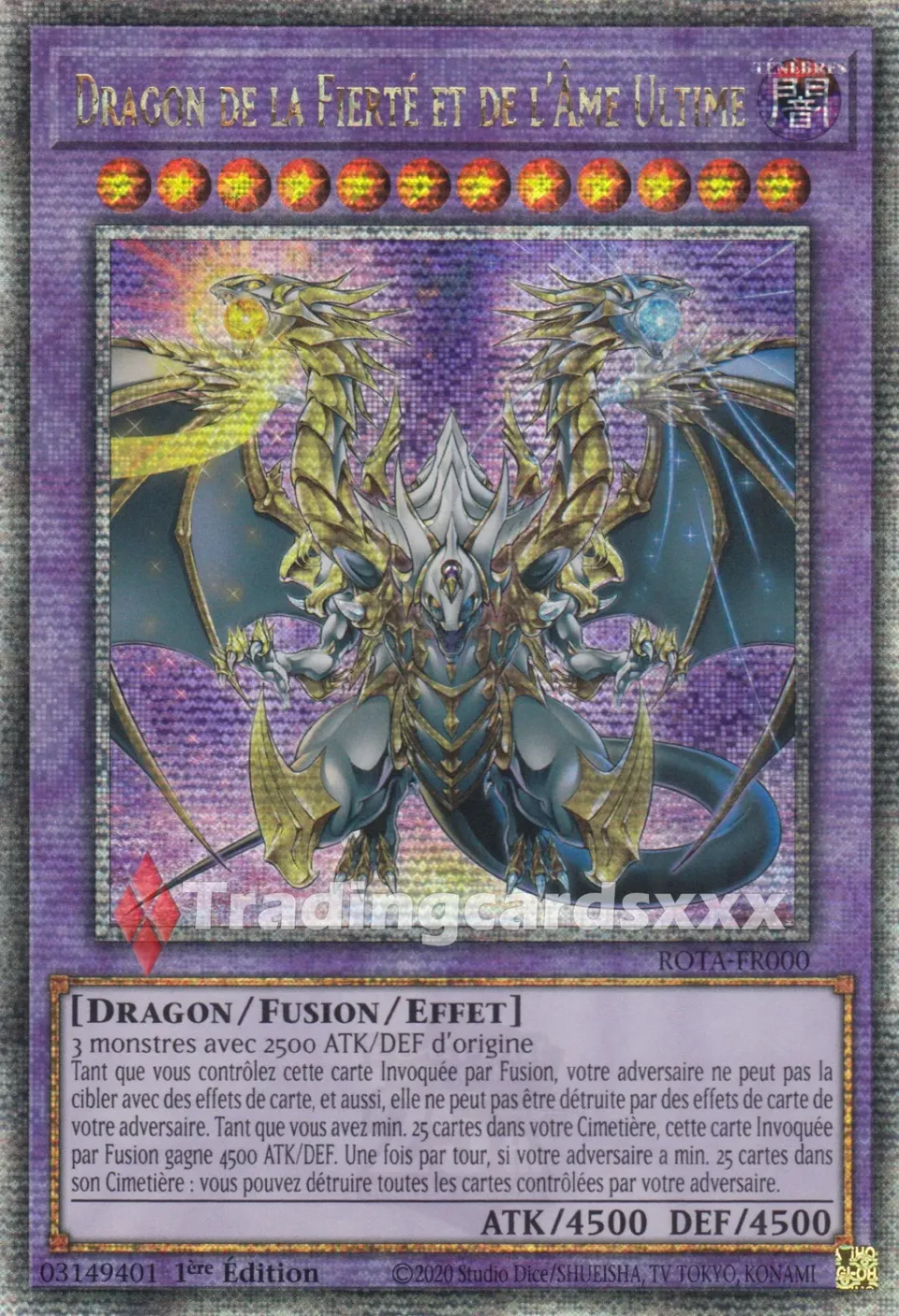 Yu-Gi-Oh! Dragon de la Fierté et de l'Âme carte QCSE ROTA-FR000