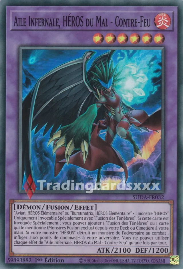 Yu-Gi-Oh! Ténèbres Suprêmes Aile Infernale Contre-Feu SUDA-FR032 carte SR