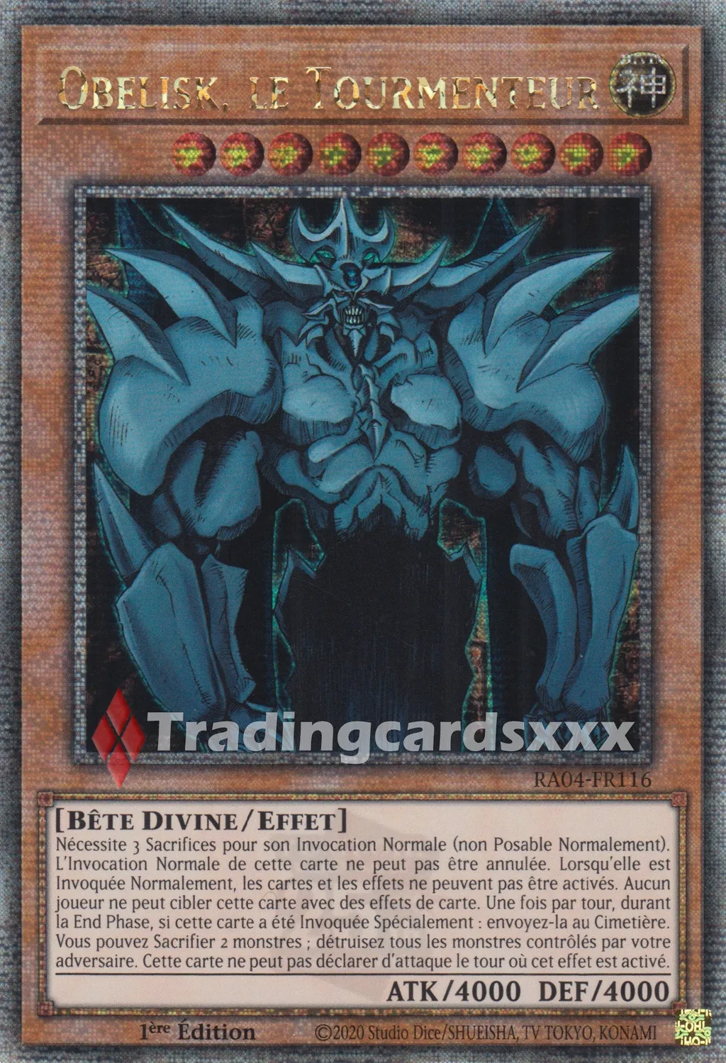 Yu-Gi-Oh! Obelisk le Tourmenteur RA04-FR116 carte