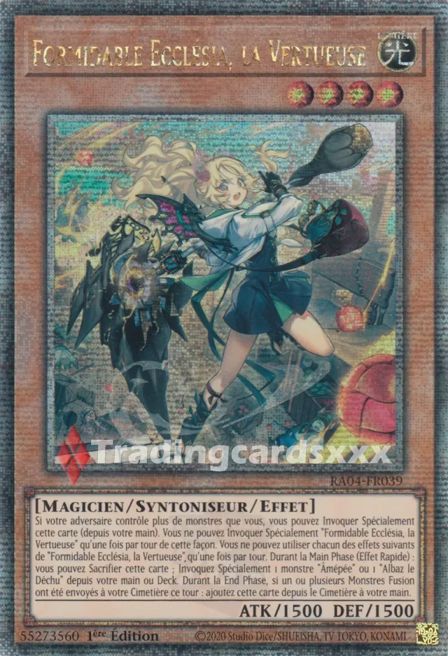Yu-Gi-Oh! Ecclésia la Vertueuse RA04-FR039 carte Quarter Century