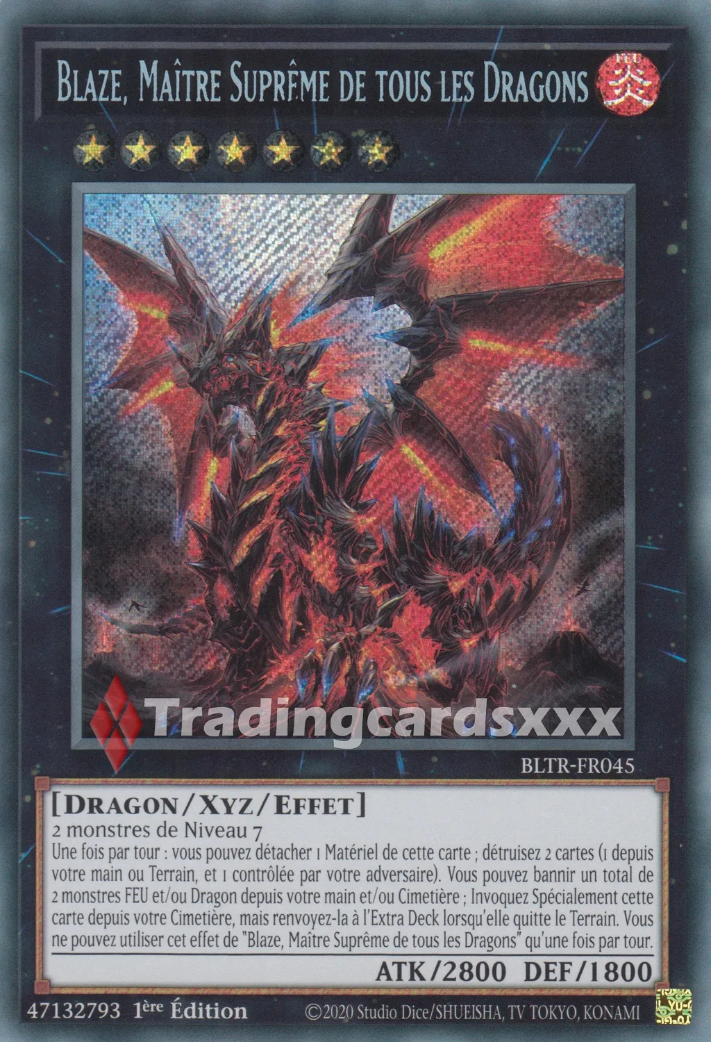 Yu-Gi-Oh! Blaze Maître Suprême de tous les Dragons carte 1ère édition