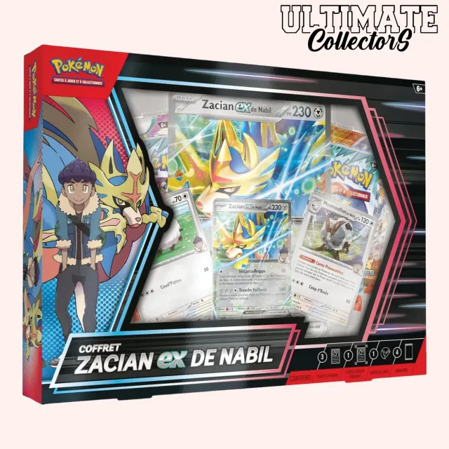 Pokémon Zacian-ex de Nabil coffret français 4 boosters 2025