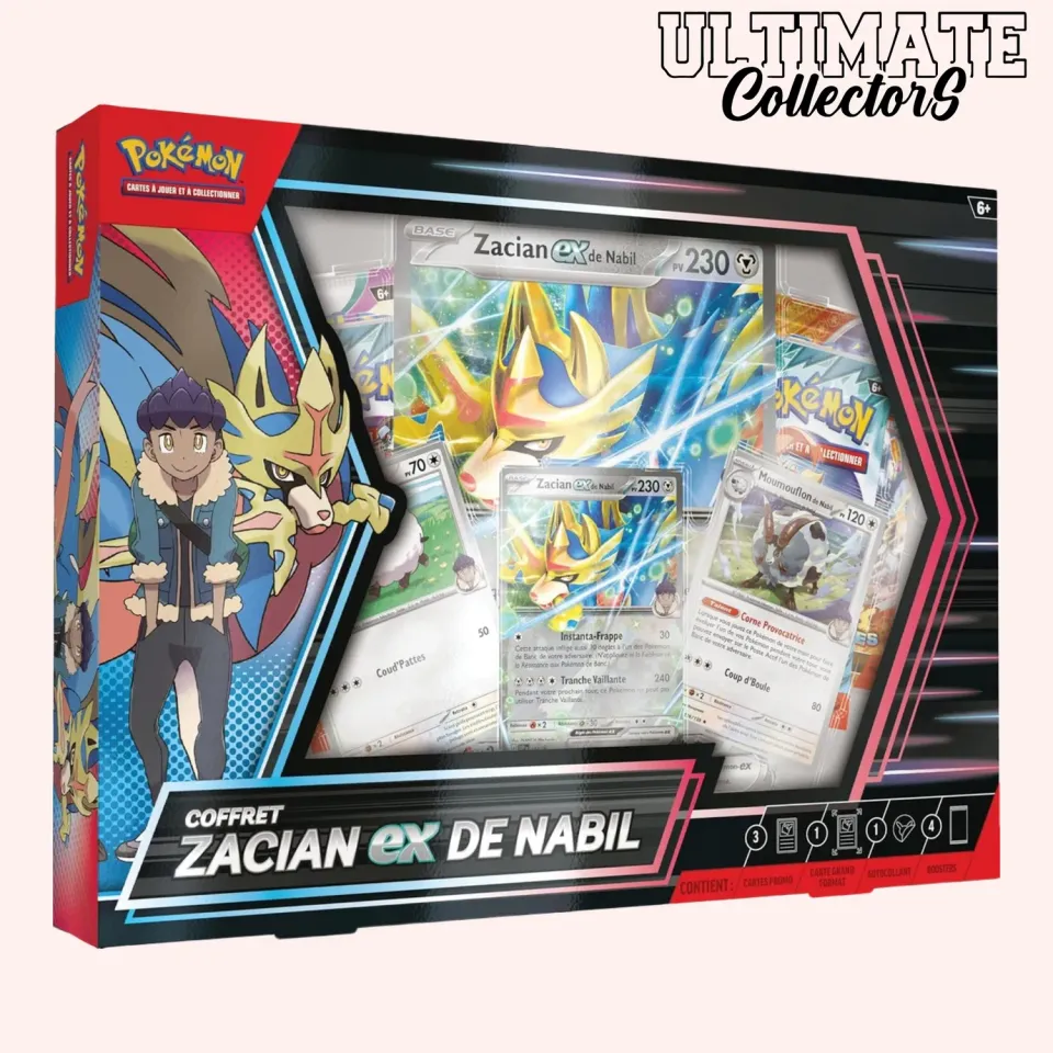 Pokémon Zacian-ex de Nabil coffret français 4 boosters 2025
