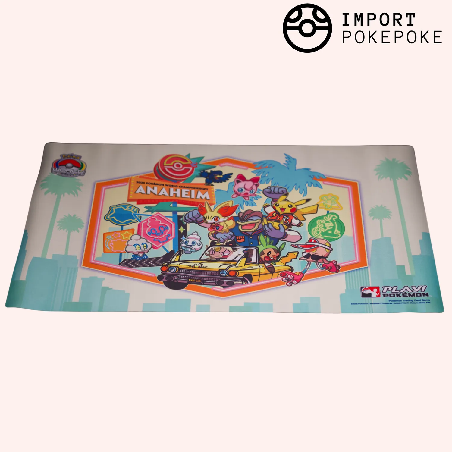 Pokémon Worlds 2025 Anaheim tapis de jeu avec étui