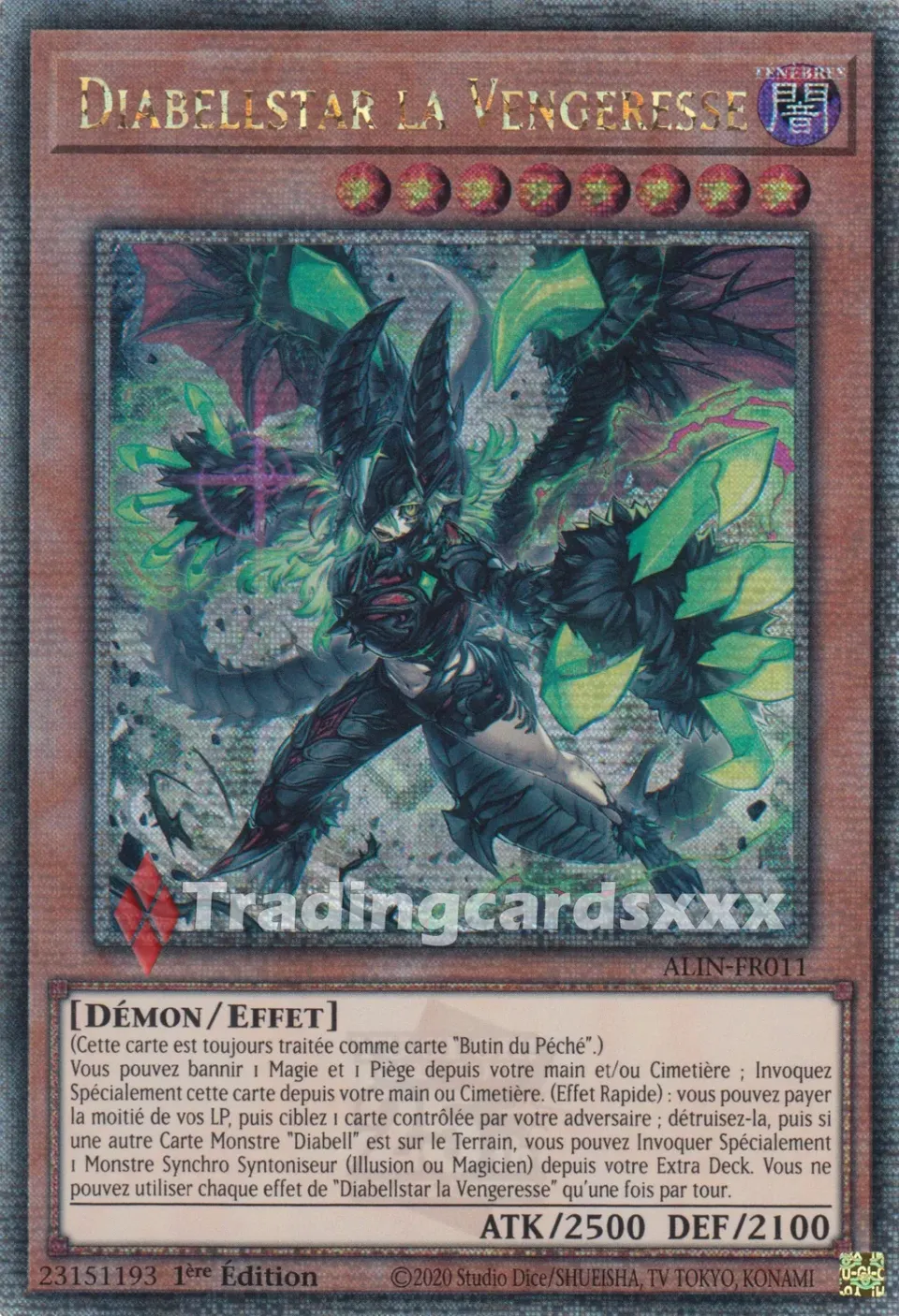 Yu-Gi-Oh! Diabellstar la Vengeresse ALIN-FR011 carte 1ère édition