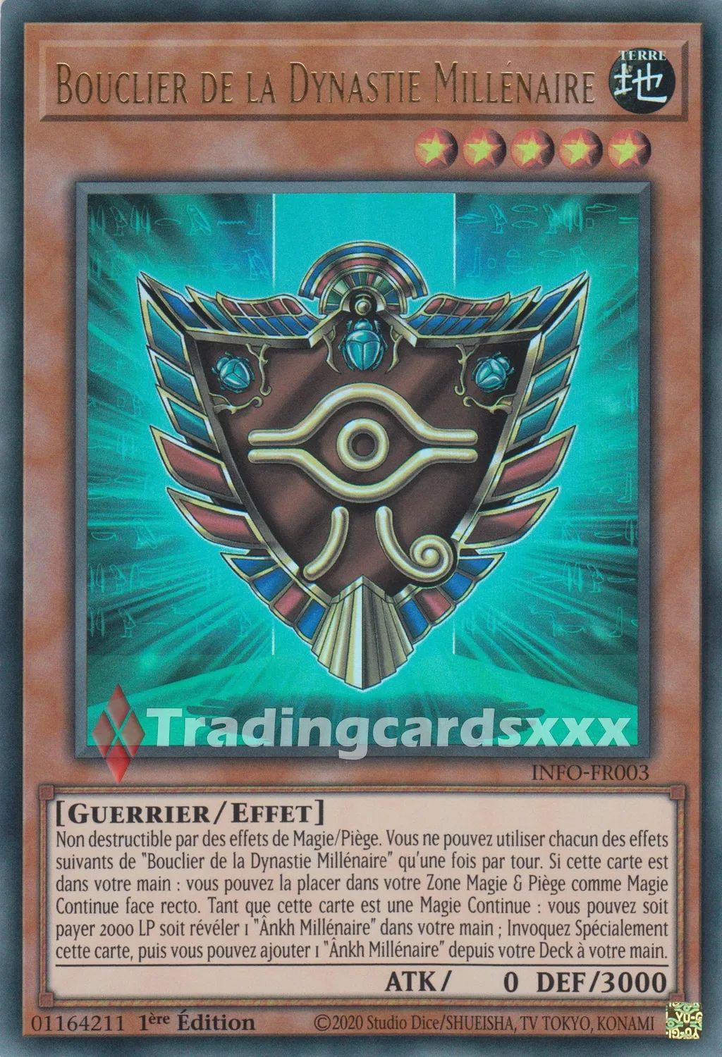 Yu-Gi-Oh! Bouclier de la Dynastie Millénaire carte 1ère édition