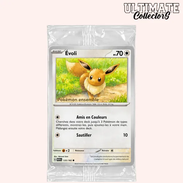 Pokémon 151 Évoli 133/165 carte promo scellée tampon