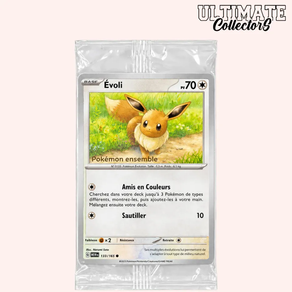 Pokémon 151 Évoli 133/165 carte promo scellée tampon