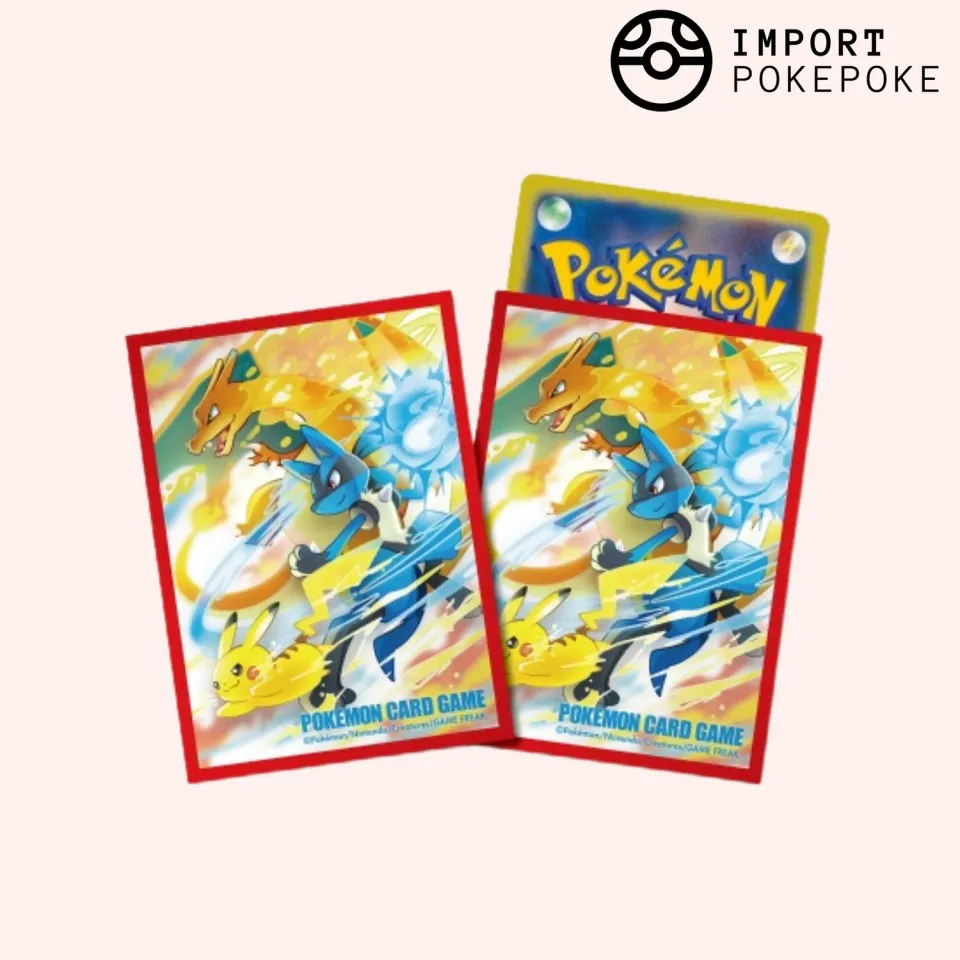 Pokémon Center Dracaufeu Lucario Pikachu sleeves 64 cartes