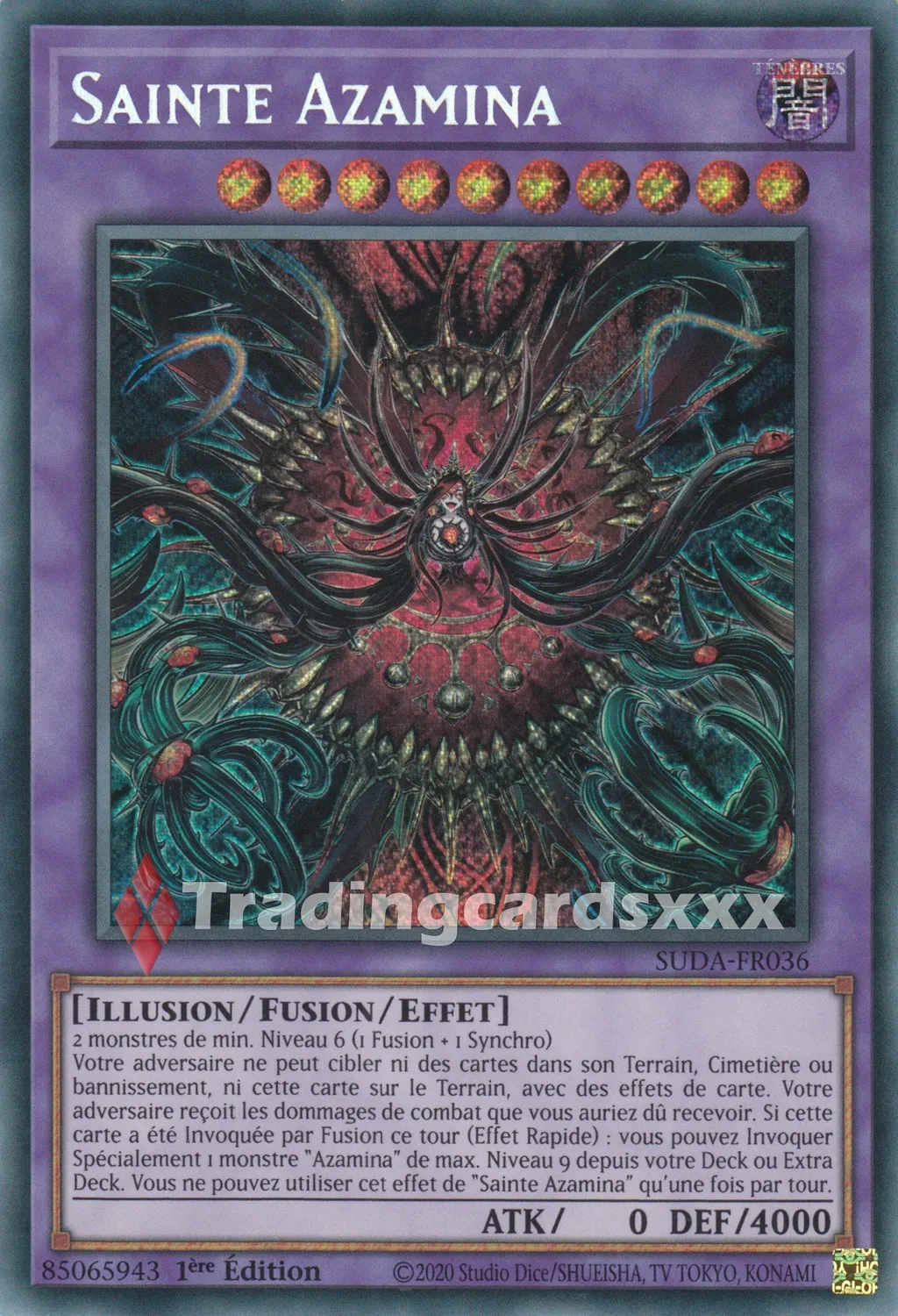 Yu-Gi-Oh! Ténèbres Suprêmes Sainte Azamina SUDA-FR036 carte
