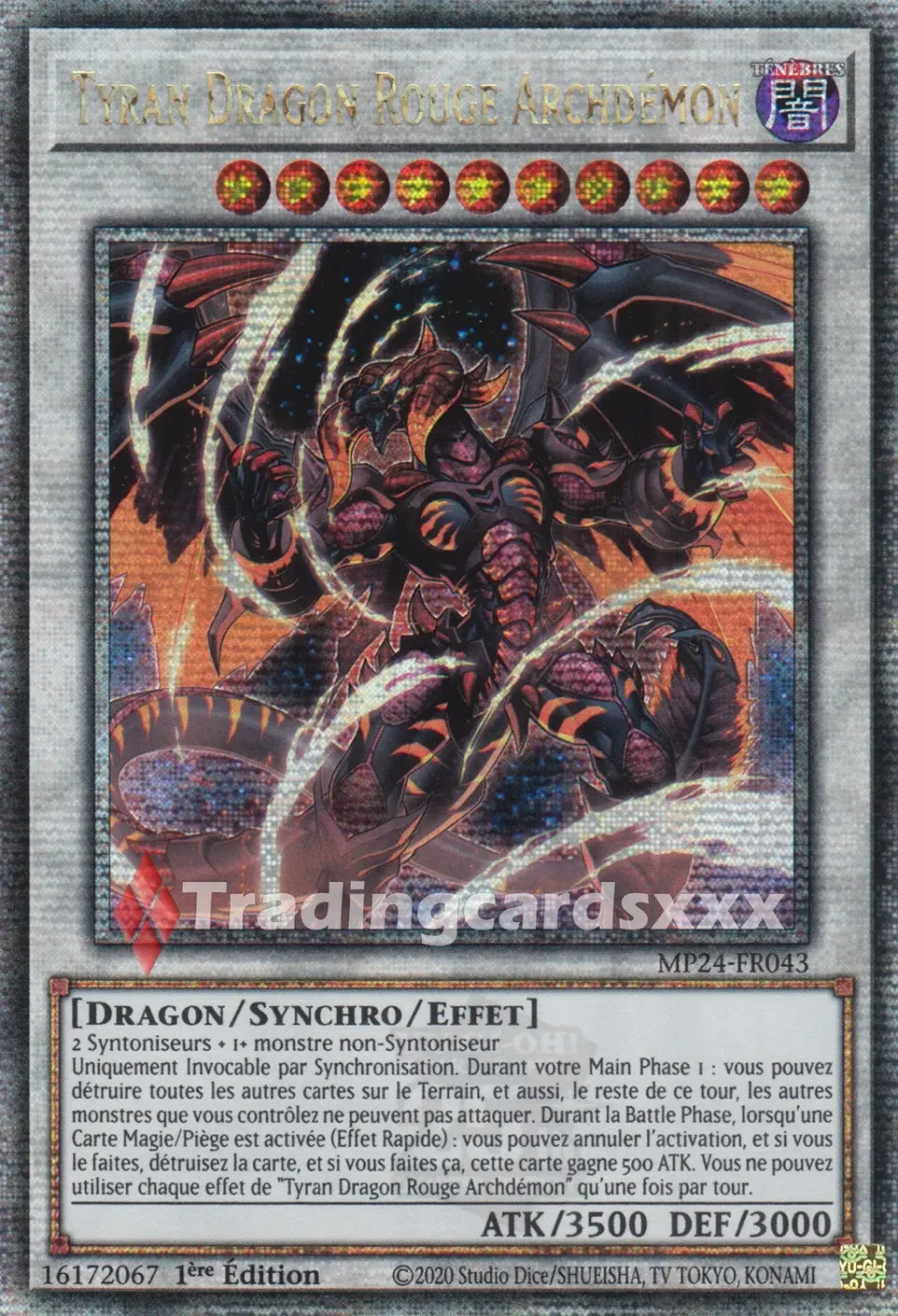 Yu-Gi-Oh! MP24 Tyran Dragon Rouge carte QCSE française
