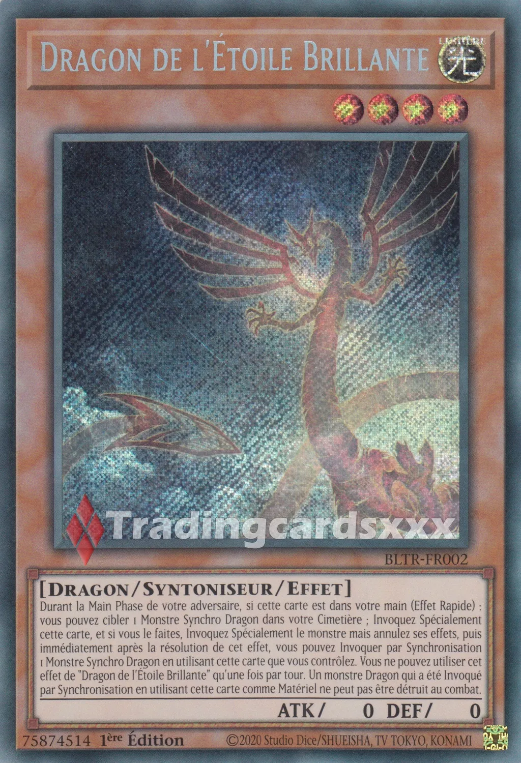 Yu-Gi-Oh! Vengeance du Terminal Dragon Étoile Brillante BLTR-FR002 QCSE