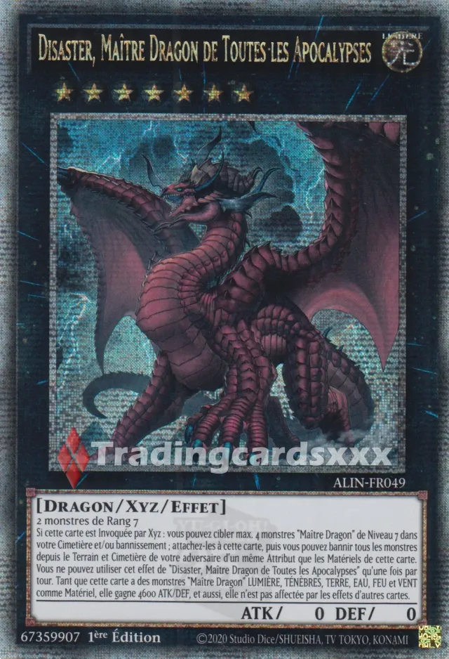 Yu-Gi-Oh! Disaster Maître Dragon Apocalypses carte ALIN-FR049