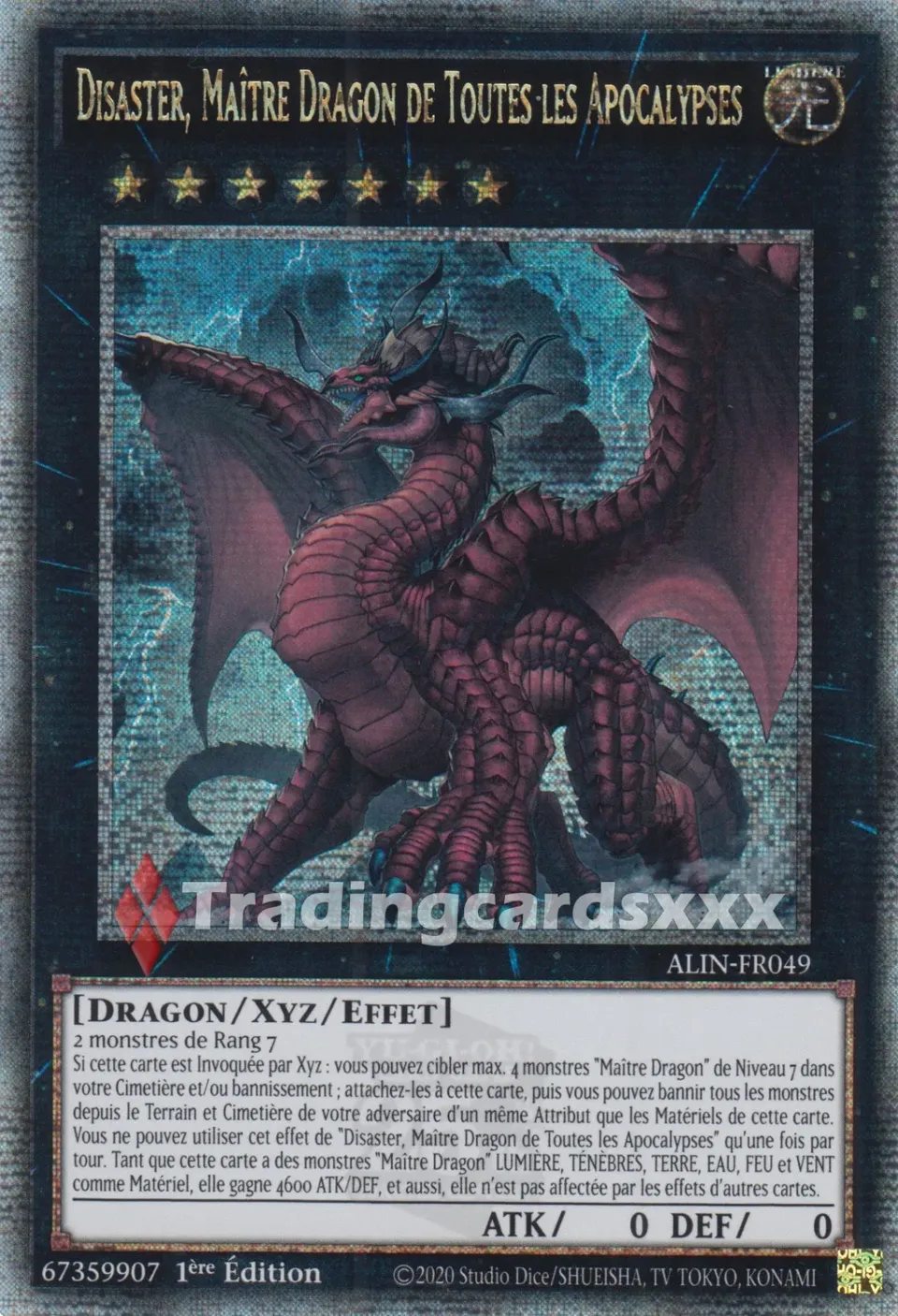 Yu-Gi-Oh! Disaster Maître Dragon Apocalypses carte ALIN-FR049