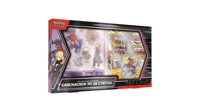 Pokémon collection premium Carchacrok-ex de Cynthia 6 boosters