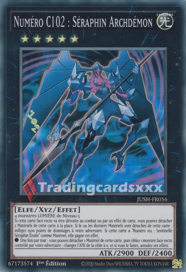 Yu-Gi-Oh! Numéro C102 Séraphin Archdémon JUSH-FR056 carte SR