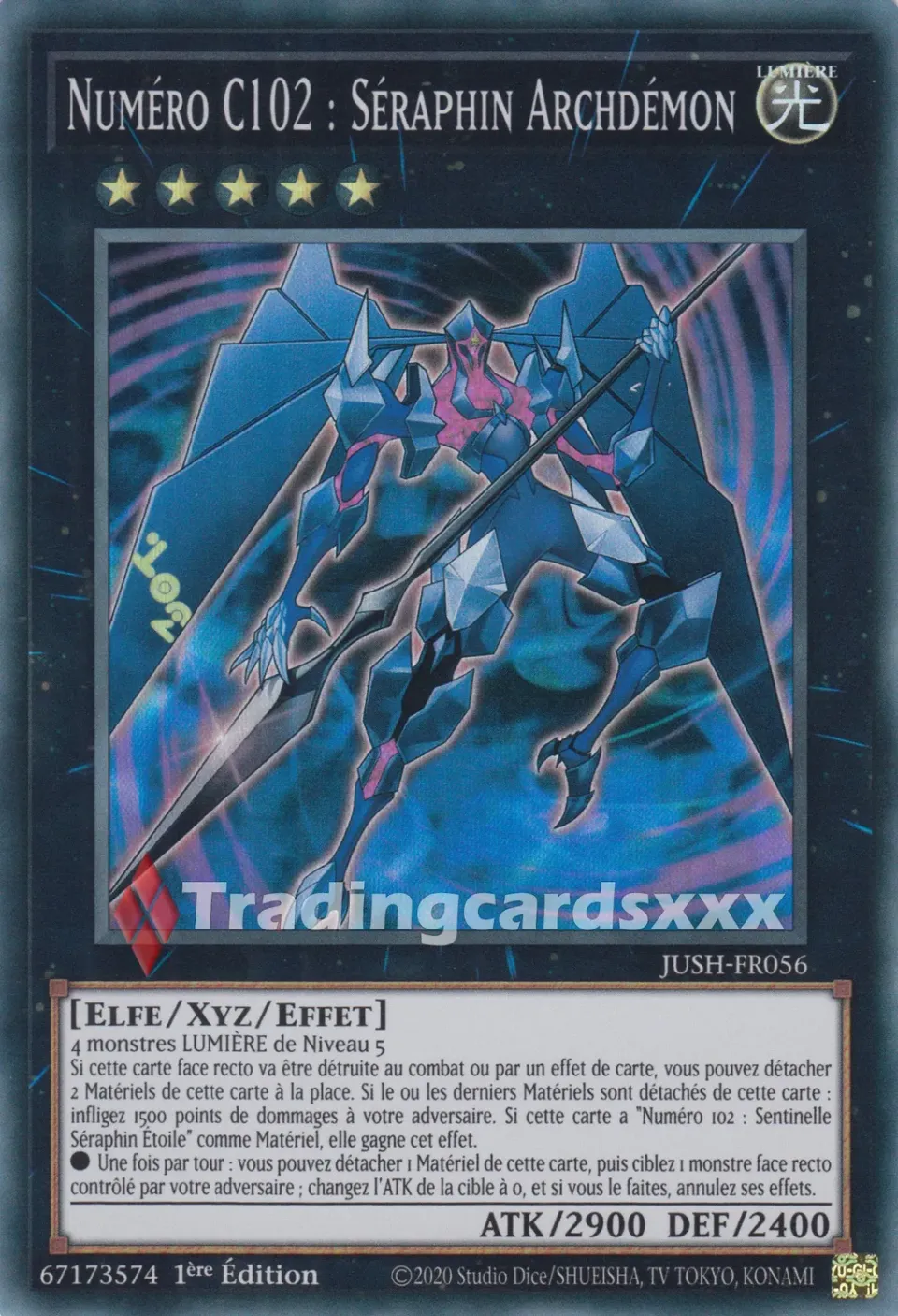 Yu-Gi-Oh! Numéro C102 Séraphin Archdémon JUSH-FR056 carte SR