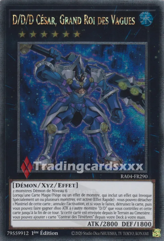 Yu-Gi-Oh! D/D/D César Grand Roi des Vagues RA04-FR290 carte