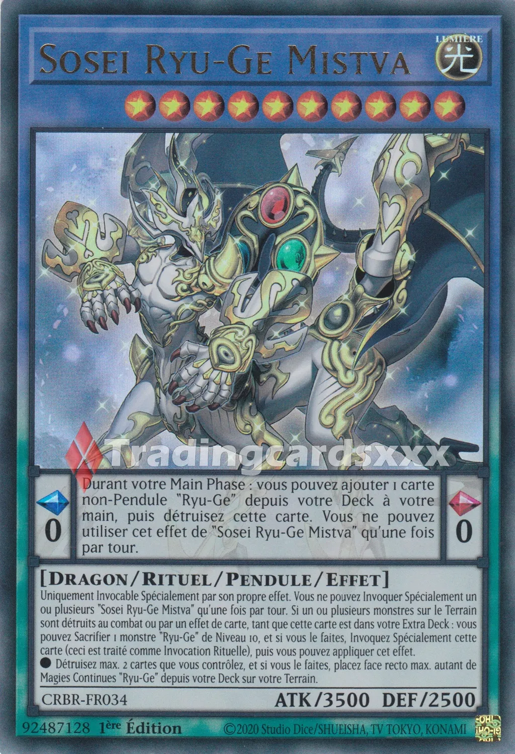 Yu-Gi-Oh! Sosei Ryu-Ge Mistva CRBR-FR034 carte