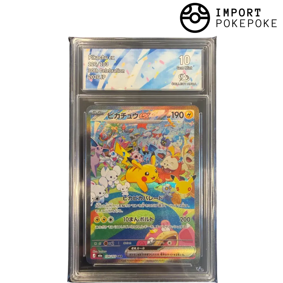 Pokémon 30th Celebration Pikachu ex 126/103 carte gradée