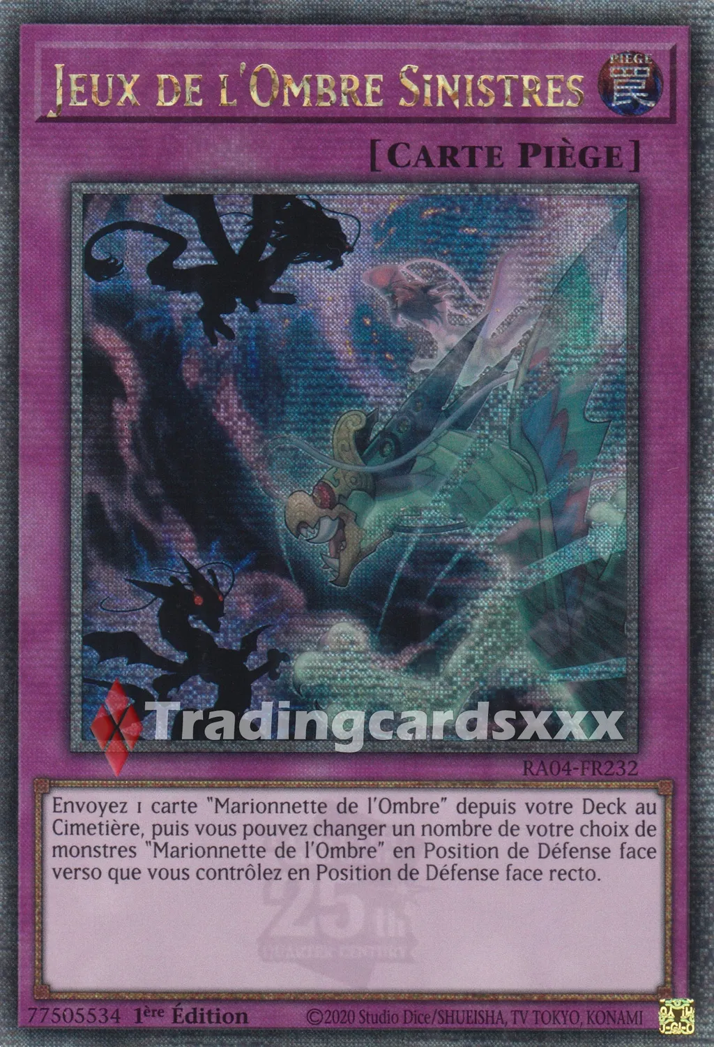 Yu-Gi-Oh! Ruée Quart Siècle Jeux Ombre Sinistres RA04-FR232 carte