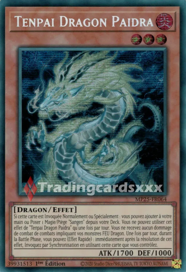Yu-Gi-Oh! Tenpai Dragon Paidra carte Prismatique Secret Rare